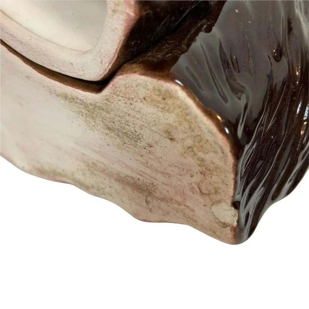 Mare And Foal Planter Vintage Brown Glossy Finish Beautiful Glazed 8" x 3.5" - Picture 9 of 12